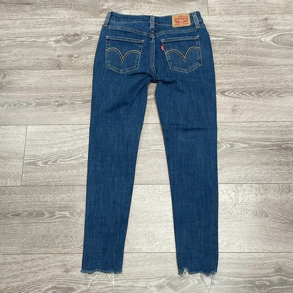 Levi’s 535 Super Skinny Denim Jeans Distressed Raw Hem 27 - Picture 16 of 16